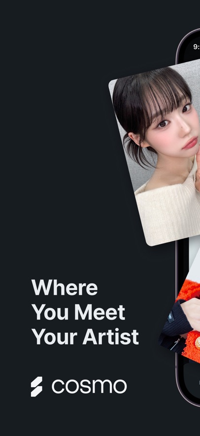 Cosmo 应用商店宣传图，标语 Where You Meet Your Artist